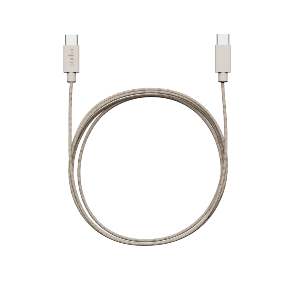 Sudio C1C 織製 USB-C 對 USB-C 充電線, 奶茶色