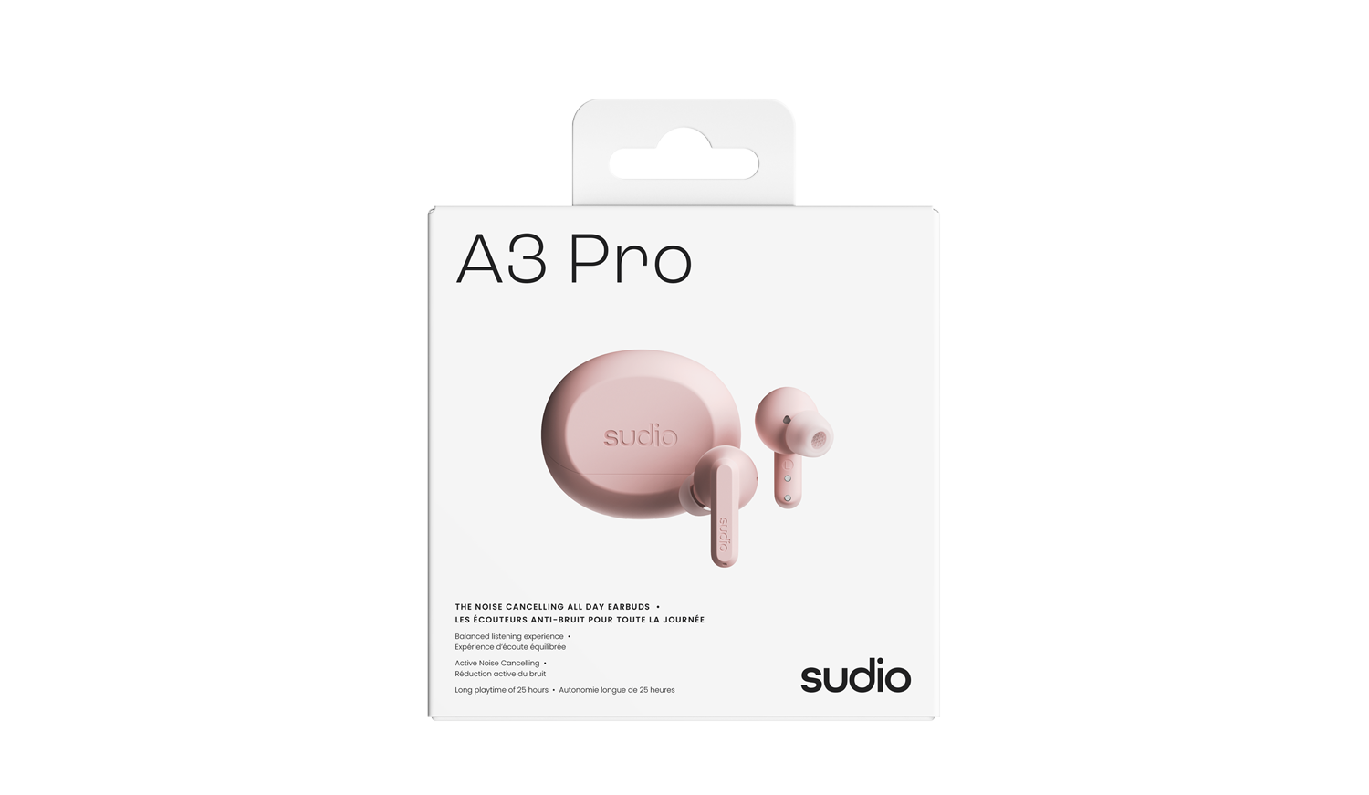 Sudio A3 Pro Earbuds and Case package box